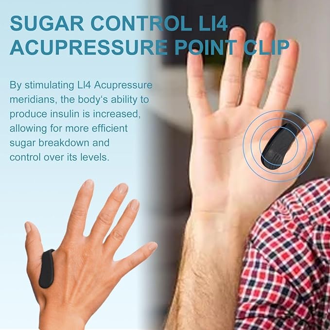Sugar Control LI4 Acupressure Clip – Natural Diabetes Support & Stress Relief Therapy